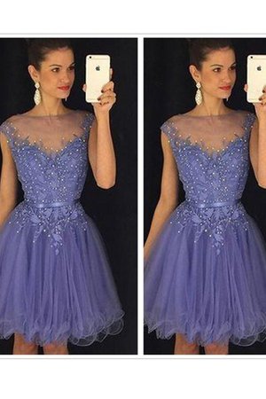 Tüll Prinzessin Normale Taille Kurzes Cocktailkleid mit Applike - Bild 1