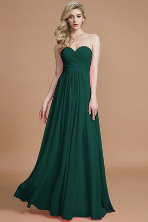 Natürliche Taile Prinzessin Bodenlanges Brautjungfernkleid ohne Ärmeln mit Herz-Ausschnitt - Bild 14