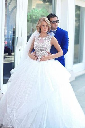 Vestido de Novia en Encaje de Cordón de Cintura Baja de Espalda con ojo de cerradura - Foto 2