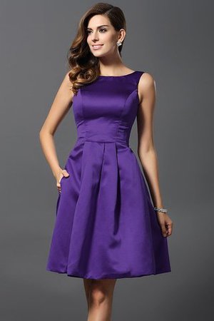 Prinzessin Satin A-Linie Knielanges Brautjungfernkleid mit Natürlicher Taille - Bild 24