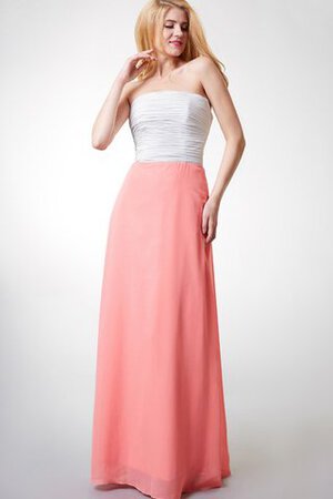 Robe demoiselle d'honneur luxueux avec zip ruché de bustier avec ruban - Photo 5