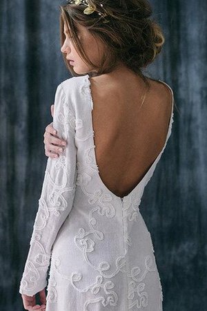 Ewiges langärmeliges Juwel Ausschnitt Reißverschluss bodenlanges Brautkleid mit Bordüre - Bild 3