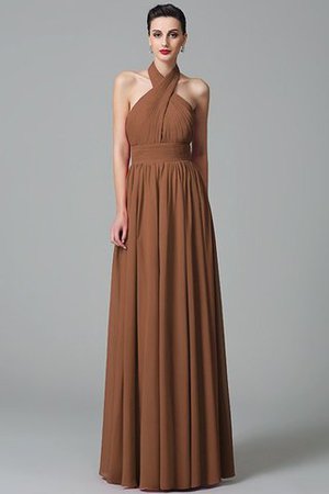 Robe demoiselle d'honneur a-ligne de princesse de lotus de dos nu avec chiffon - Photo 4