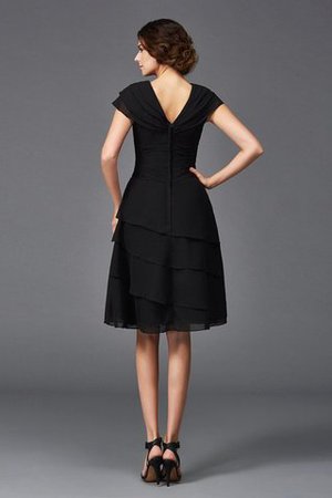 A-Line V-Ausschnitt Normale Taille Wadenlanges Knielanges Brautmutterkleid - Bild 2