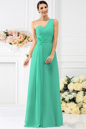 Empire Taille Prinzessin Reißverschluss Bodenlanges Brautjungfernkleid mit Plissierungen - Bild 15