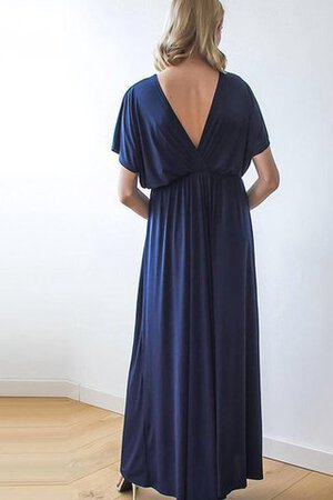 Gerüschtes plissiertes a linie V-Ausschnitt bodenlanges knöchellanges Brautjungfernkleid - Bild 3