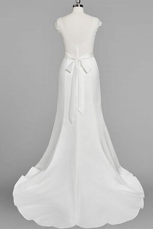 Robe de mariée elégant ceinture en étoffe avec zip col en bateau a plage - Photo 3