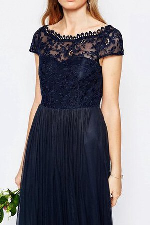 Chiffon kurze Ärmeln a linie knöchellanges prächtiges Brautjungfernkleid mit Plissierungen - Bild 3