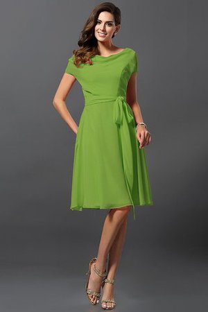 Robe demoiselle d'honneur courte de princesse avec zip en chiffon a-ligne - Photo 13