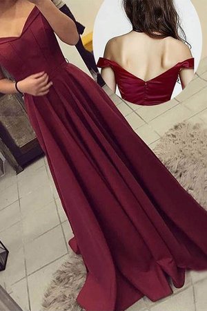 Satin Wunderbar Schulterfrei Ärmellos Prinzessin Abendkleid - Bild 2