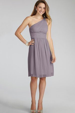 Ein Schulter trägerloser Ausschnitt Chiffon A-Line mini Brautjungfernkleid - Bild 5