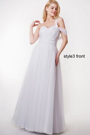 Robe demoiselle d'honneur mode ceinture bandouliere spaghetti en tulle col en forme de cœur - Photo 6