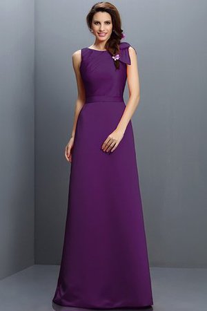 Robe demoiselle d'honneur longue en forme fermeutre eclair col en bateau en satin - Photo 15