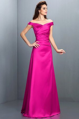 Robe demoiselle d'honneur longue en satin avec zip longueur au ras du sol en forme - Photo 11