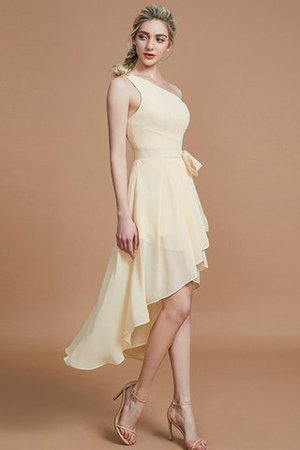 Robe demoiselle d'honneur courte avec zip manche nulle asymétrique avec chiffon - Photo 5