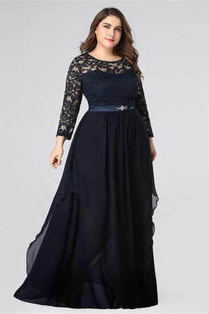 Lange Ärmeln Süß Bodenlanges Formelles Ballkleid aus Chiffon - Bild 2