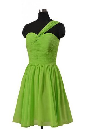 Ein Schulter Reißverschluss A-Linie Chiffon kurzes Brautjungfernkleid - Bild 2