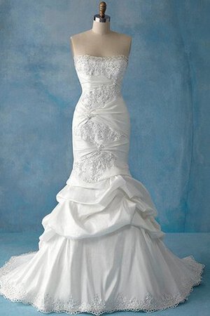 Vintage keine Taille Ärmelloses Meerjungfrau Taft anständiges Brautkleid - Bild 1