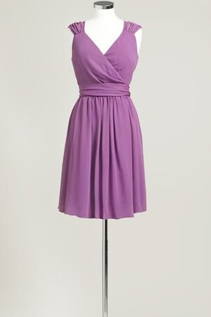 Robe demoiselle d'honneur bref v encolure avec sans manches ligne a - Photo 7