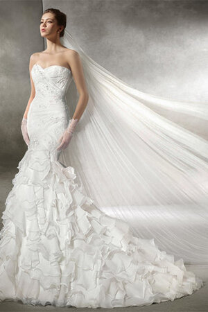 Robe de mariée de sirène magnifique ruchés longs solennel attirent - Photo 2