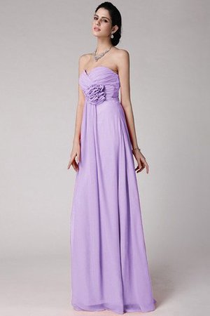 Robe demoiselle d'honneur longue plissage avec fleurs col en forme de cœur gaine - Photo 19