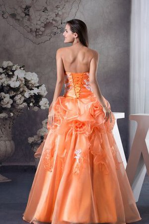 Robe de quinceanera de col en cœur avec fleurs decoration en fleur de lotus de mode de bal - Photo 3