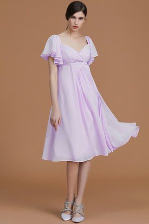 Vestido de Dama de Honor de Natural de Hasta la Rodilla de Manga corta de Cremallera - Foto 24