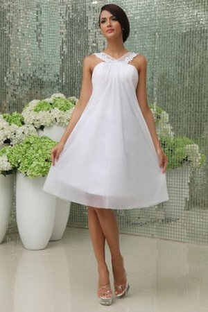 Robe de mariée sexy décontracté avec sans manches avec chiffon decoration en fleur - Photo 1