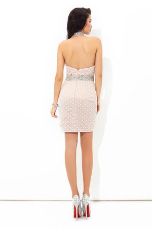 Normale Taille Satin Mini Cocktailkleid mit Reißverschluss mit Nackenband - Bild 2