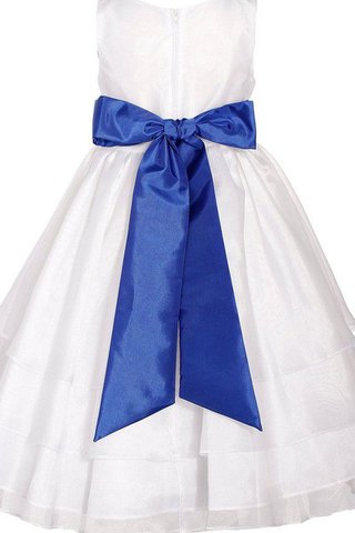Abito da Cerimonia Bambini A Terra Cerniera alta vita con Fiocco in Tulle A-Line - Foto 2