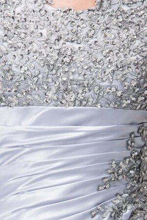 Perlenbesetztes A-Line kurze Ärmeln bodenlanges Abendkleid mit Applikation aus Taft - Bild 3