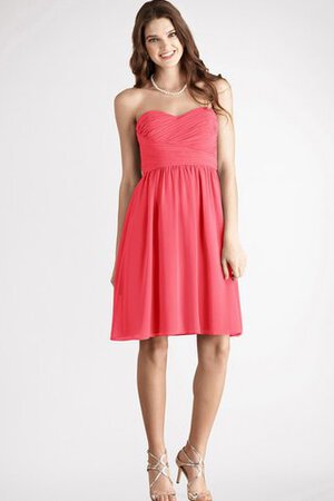 Robe demoiselle d'honneur bref en chiffon ruché col en forme de cœur - Photo 10