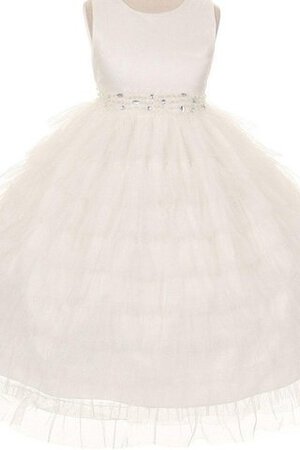 Robe de cortège enfant avec perle textile en tulle de tour de ceinture empire ligne a - Photo 1