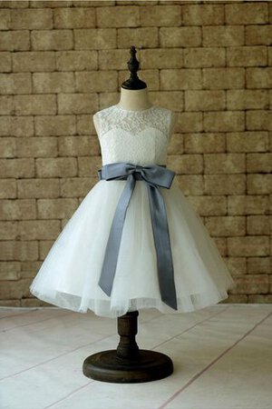 Abito da Cerimonia Bambini decorato A Terra in Organza con Piega A-Line Naturale - Foto 1
