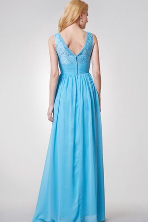 Plissiertes V-Ausschnitt Chiffon langes bodenlanges Brautjungfernkleid mit Bordüre - Bild 3
