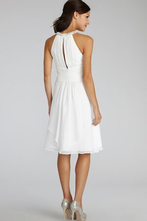 Chiffon Juwel Ausschnitt kurzes Brautjungfernkleid mit Perlen - Bild 9