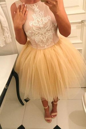 Abito homecoming a-line principessa con applique bellissimo in tulle senza maniche - Foto 2