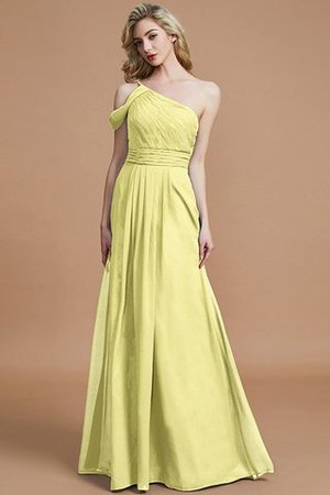 A-Linie Ein Schulterfreies Prinzessin Bodenlanges Brautjungfernkleid aus Chiffon - Bild 10