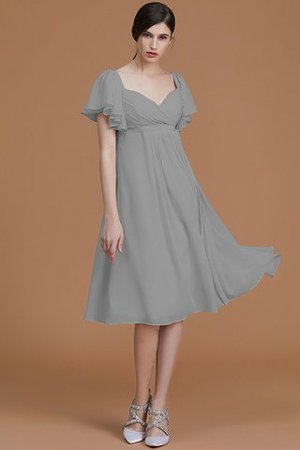 Vestido de Dama de Honor de Natural de Hasta la Rodilla de Manga corta de Cremallera - Foto 34