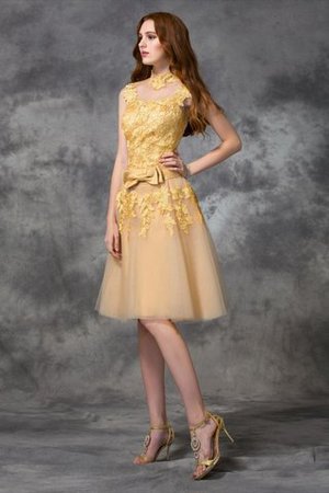 Robe de cocktail bref appliques de princesse avec sans manches de col haut - Photo 5