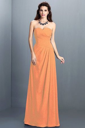 Abito da Damigella Senza Maniche A-Line in Chiffon A Terra con Festone - Foto 20