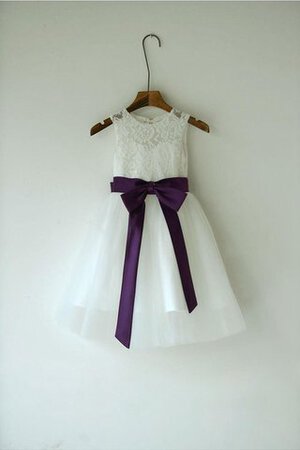Tüll A-Linie plissiertes Blumenmädchenkleid mit Bordüre mit Rüschen - Bild 1