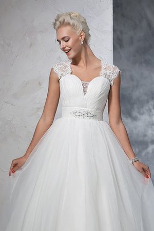 Duchesse-Linie Sweep Zug Prächtiges Brautkleid ohne Ärmeln aus Tüll - Bild 6
