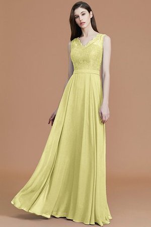 A Linie Prinzessin Normale Taille Ärmelloses Bodenlanges Brautjungfernkleid - Bild 14