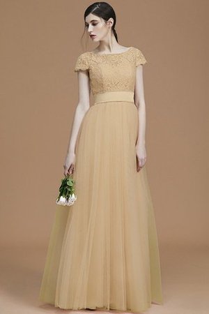 A Linie Prinzessin Normale Taille Brautjungfernkleid mit Schleife mit Gürtel - Bild 15