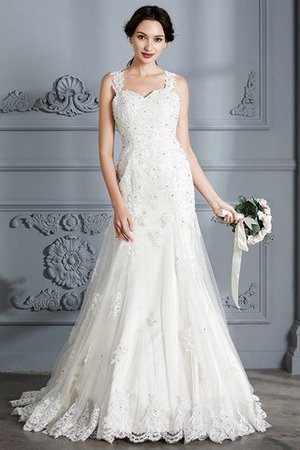 Robe de mariée naturel de traîne moyenne manche nulle de sirène au bord de la mer - Photo 1