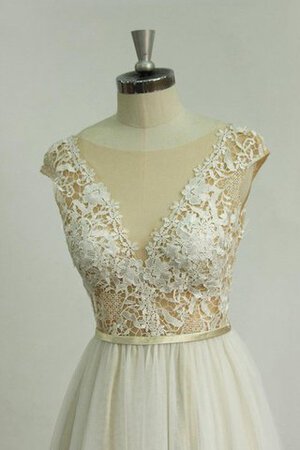 Abito da Sposa Semplice in Tulle con Piega a riva A-Line in pizzo - Foto 3