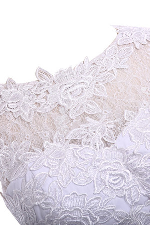 Moderno Vestido de Novia de Pura espalda de Barco de Botón - Foto 2