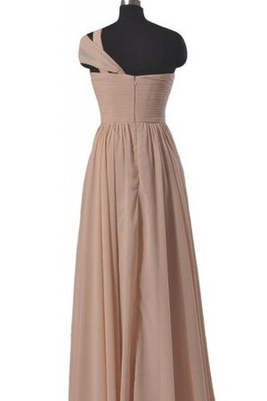 Ein Schulter A-Line Reißverschluss bodenlanges Brautjungfernkleid aus Chiffon - Bild 3