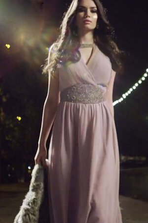 Abito da Damigella Buco Della Serratura Schiena moda in Chiffon Lungo - Foto 2